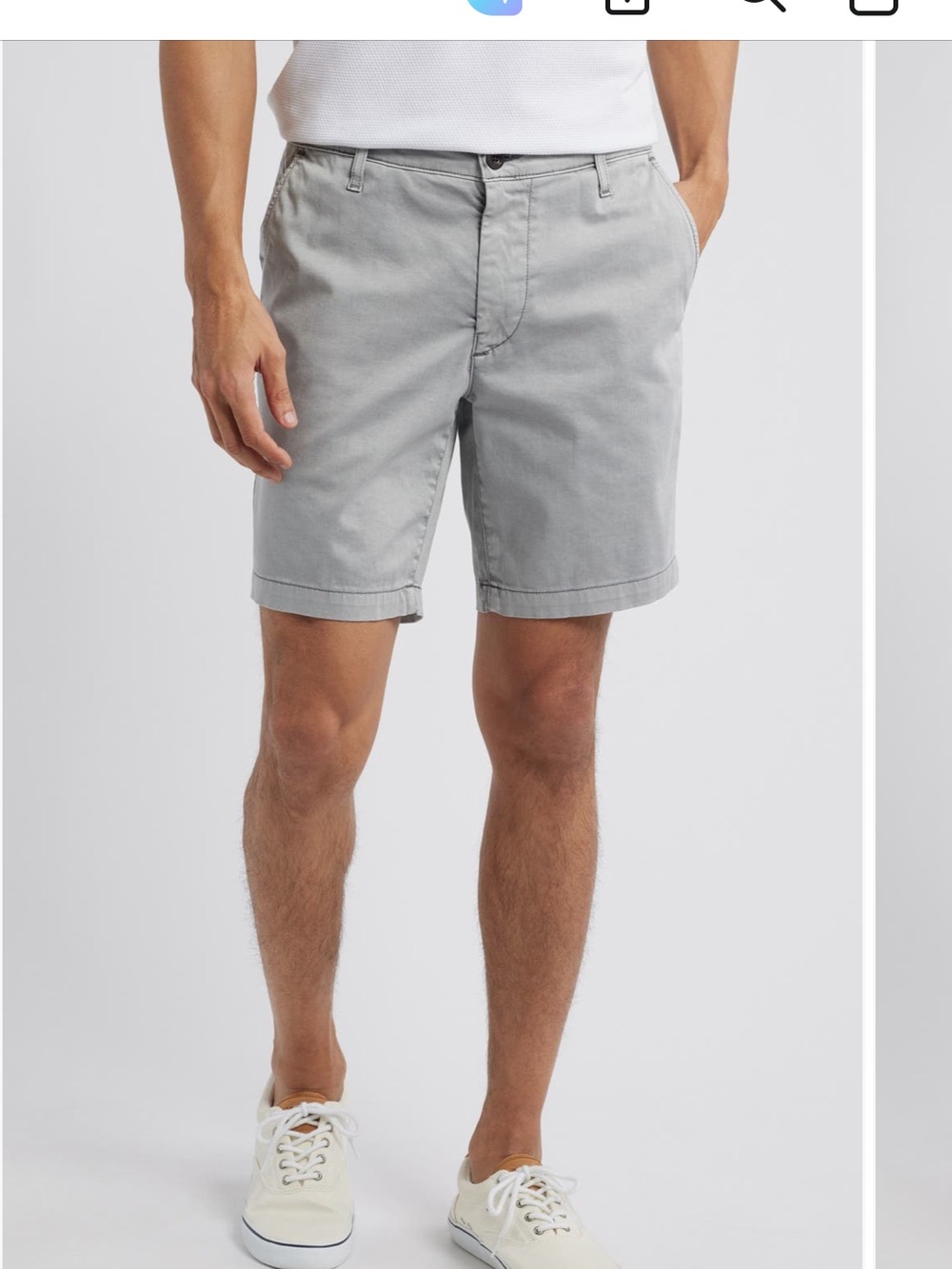 Ag Adriano Goldschmied Light Grey Flat Front Chino Shorts -Size 36R